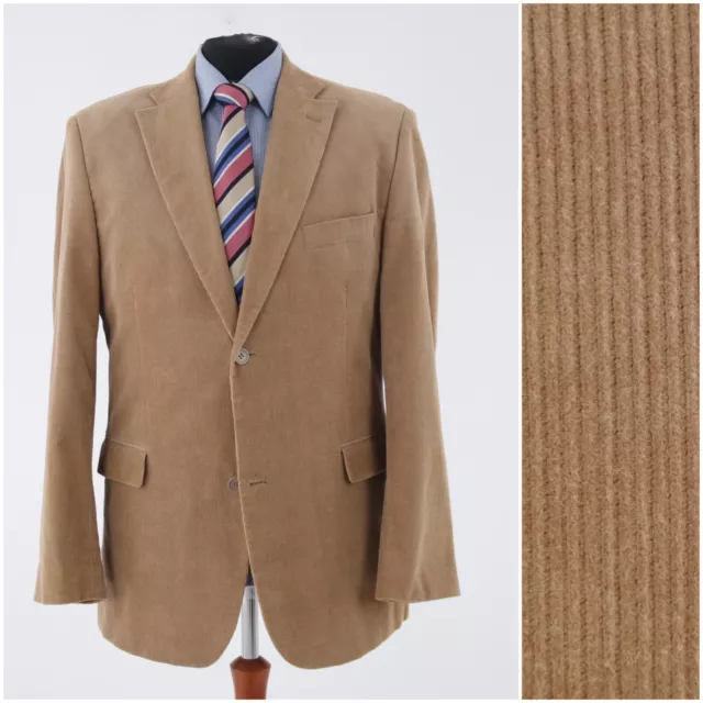 Mens Corduroy Blazer 46R UK Size WATSONS Light Brown Cotton Sport Coat Jacket