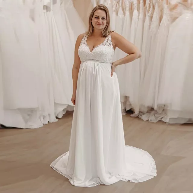 Abiti da sposa taglie forti senza maniche Sweetheart semplice a linea personalizzato 3