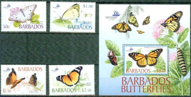 Barbados -2005 –  Butterflies - Vf**