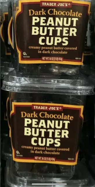 6x Trader Joe’s Dark Chocolate Peanut Butter Cups 3.5oz Bag each 08/2024