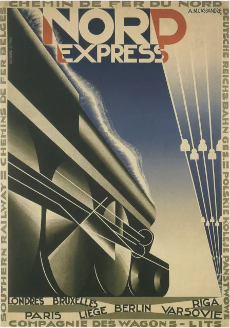 Nord Express Adolphe Mouron Cassandre 1927 Lokomotive Kunstdruck Werbung 838