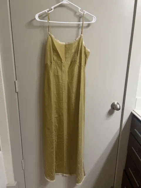 Dosa Silk Long Slip Gold Dress Sz 2 (item A5)