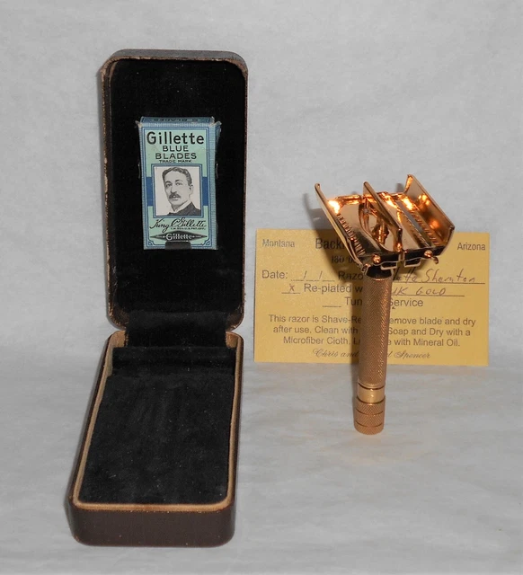 Gillette 1937 Sheraton TTO Refurbished Replated 24 Gold W Case X–37 4