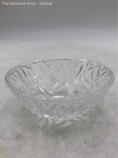 Tiffany & Co. Clear Faceted Rock Hand Cut Crystal Round Shape Serving Bowl