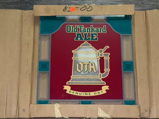 Rare Nos Vintage Pabst Beer Old Tankard Ale Stained Glass Wall Sign