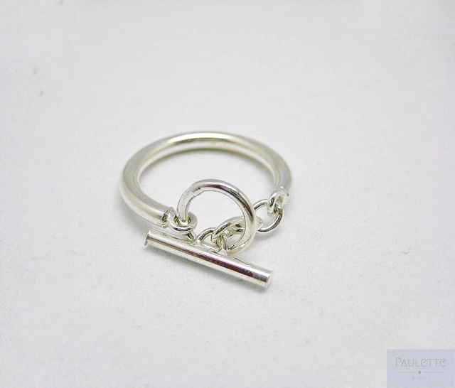 Bague Argent Rond Barre BAGUE CERCLE ET Barre Bague Chainette