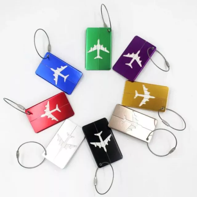 Set of 3 - Luggage Tags Travel Suitcases Bag Tag Name ID Card Label Aluminum