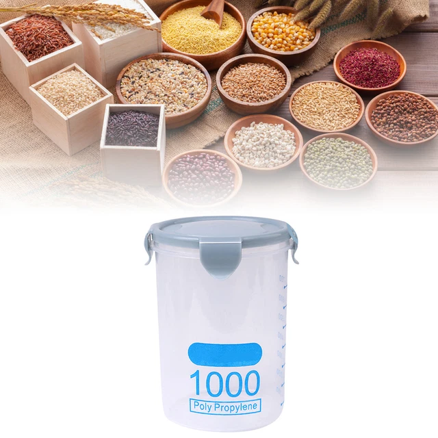 Contenitore Ermetico Impilabile Per Cereali E Alimenti – 20x10 Cm, Trasparente, Organizer Da Cucina Per Riso, Snack, Frutta Secca E Cibo Per Animali, Chiusura A Tenuta