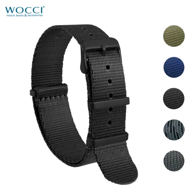 Wocci Ballistic Nylon Watch Strap 16mm 18mm 20mm 22mm Replacement Watchband