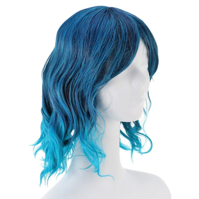 Peluca azul realista para mujeres peluca de fiesta pelucas resistentes al calor mujeres peluca de cabello de Halloween