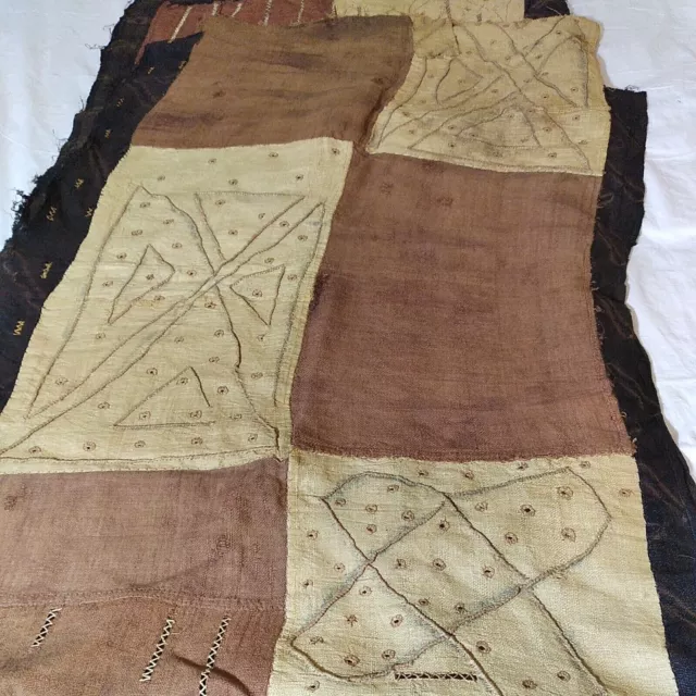 Antigua tela textil africana larga dinero cuba tonos marrones
