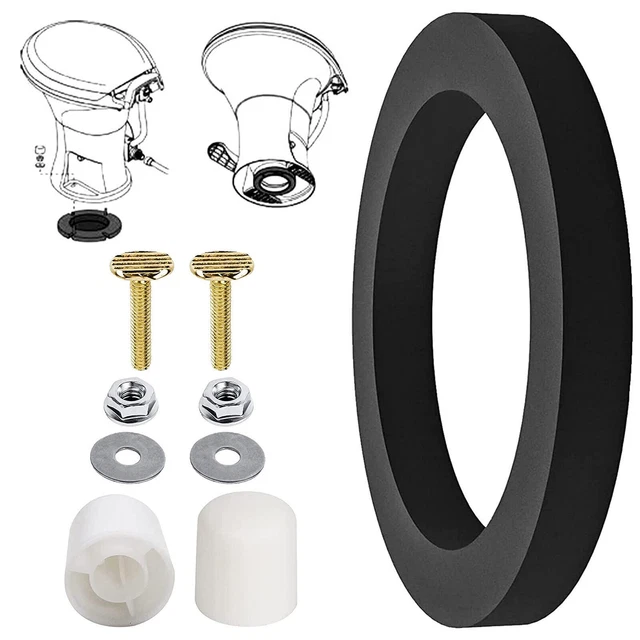 RV TOILET FLUSH Ball Gasket Ring Seal Brass Bolts Kit For Dometic 300