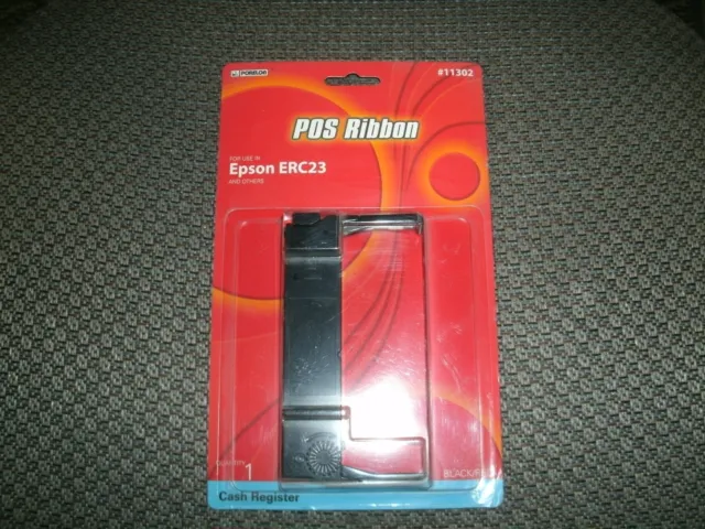 2 - Porelon #11302 Pos Ribbon For Epson Erc23 Cash Register, Black & Red