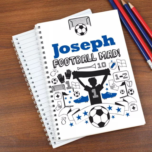 Personalised Football A5 Notebook | Customisable Name Design | Back To School
