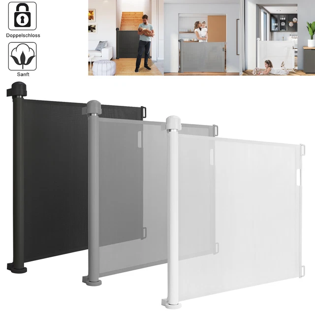Rejilla de protección de puerta de PVC 0-150 cm puerta extensible rejilla de escalera bebé persiana de protección de escaleras