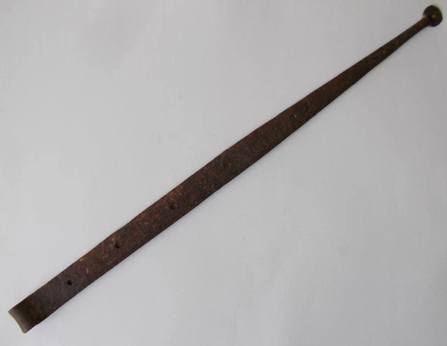 Antique Hand Forged 31" Long Iron Barn Door Strap Hinge