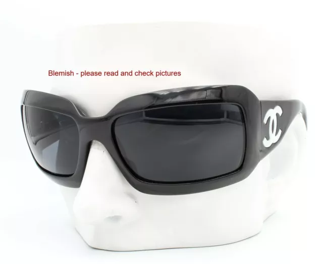 CHANEL 5076-H 501/87 Sunglasses Black Mother of Pearl Logo w/case