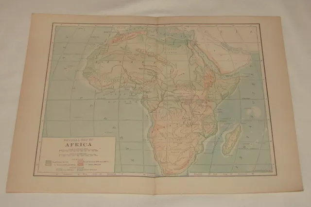 1918 map ~ physical map of AFRICA