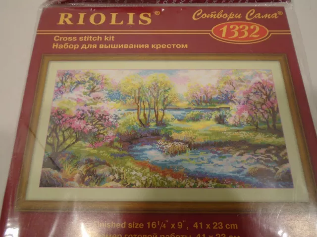 New!!! RIOLIS 1524 APPLE BLOSSOMS COUNTED CROSS STITCH KIT Zweigart