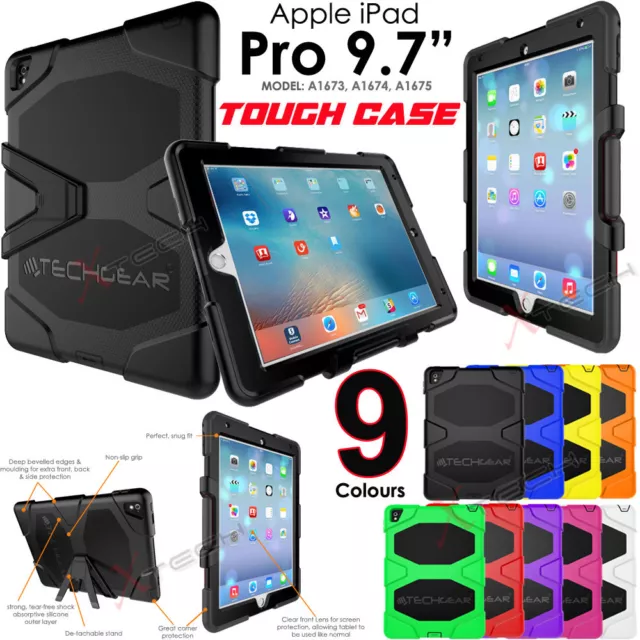 Apple iPad PRO 9.7" Tough HEAVY DUTY Shock Proof Protective Survival Case Cover