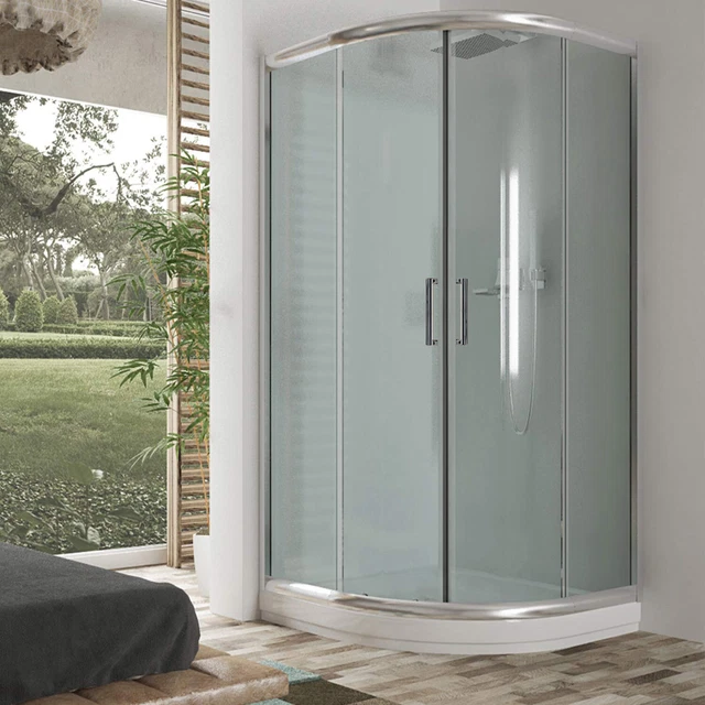 Pack Paroi de douche 120x200 cm noir mat - verre trempe 5mm + RECEVEUR