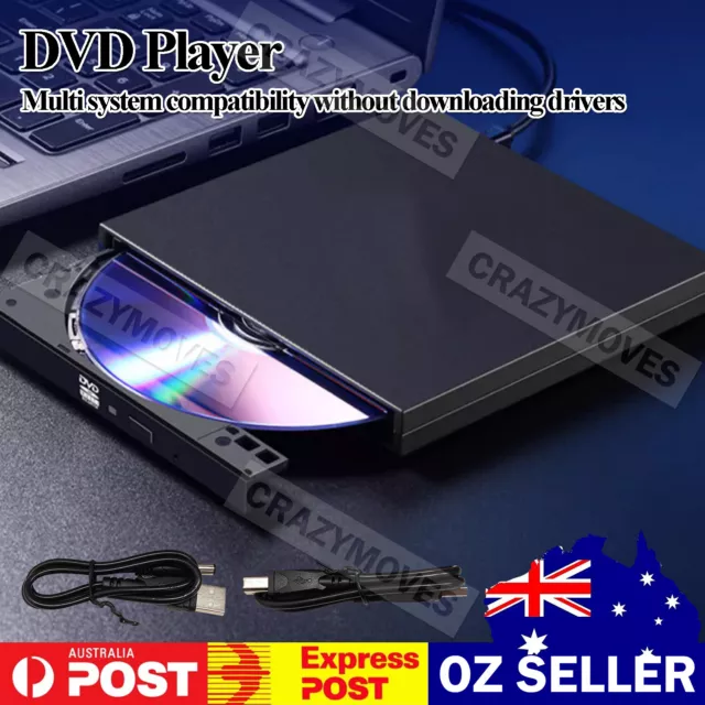 External Drive USB Portable Burner CD RW DVD ROM Reader Writer VIC