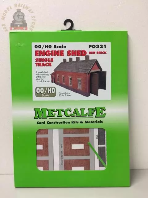 Metcalfe PO331  Single Track Engine Shed - Brick - OO Gauge