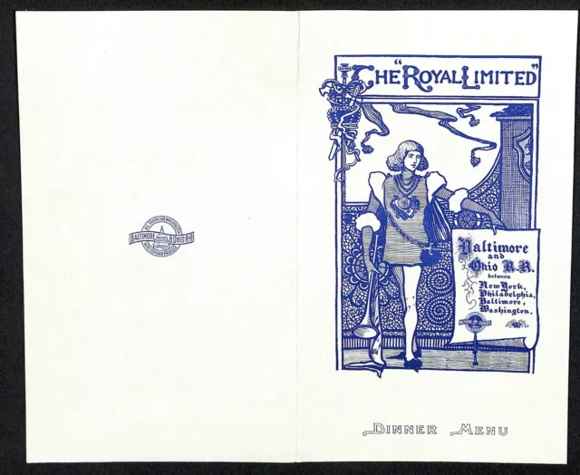 c1920's-30's B&O Baltimore & Ohio Railroad Royal Limited Dining Car Dinner Menu c1920's-30's B&O Baltimore & Ohio Railroad Royal Limited Dining Car Dinner Menu