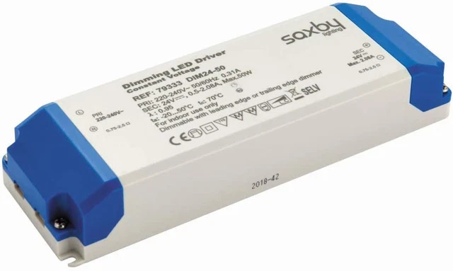 Controlador LED regulable de voltaje constante 50W 24V clasificación IP20 para iluminación LED interior