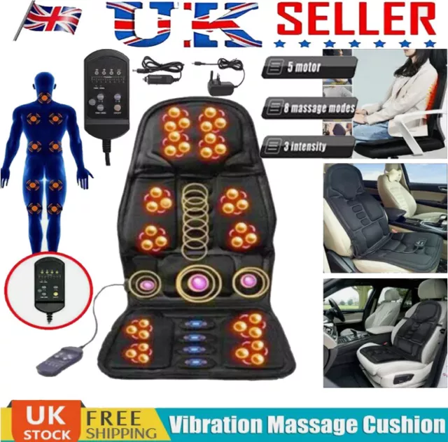 8 Mode Full Back Massage Vibration Cushion Car Chair Seat Pad Neck Heat Massager