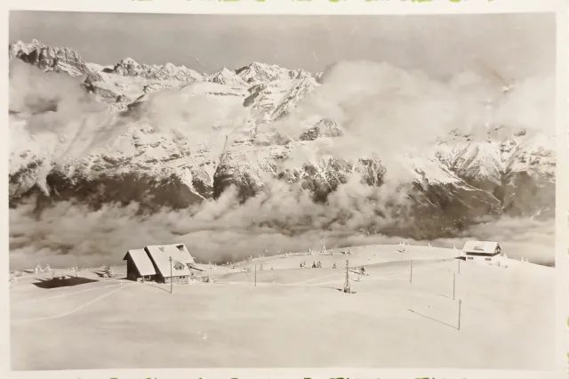 Cartolina - Bondone d'inverno ( Trento ) - Capanne Vason e Palon - 1954