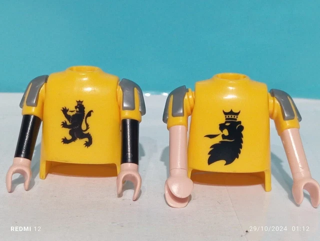 Lot De 2 Corps Avec Bras Pour Figurines Playmobil Chevaliers - Pièces Détachées Neuves