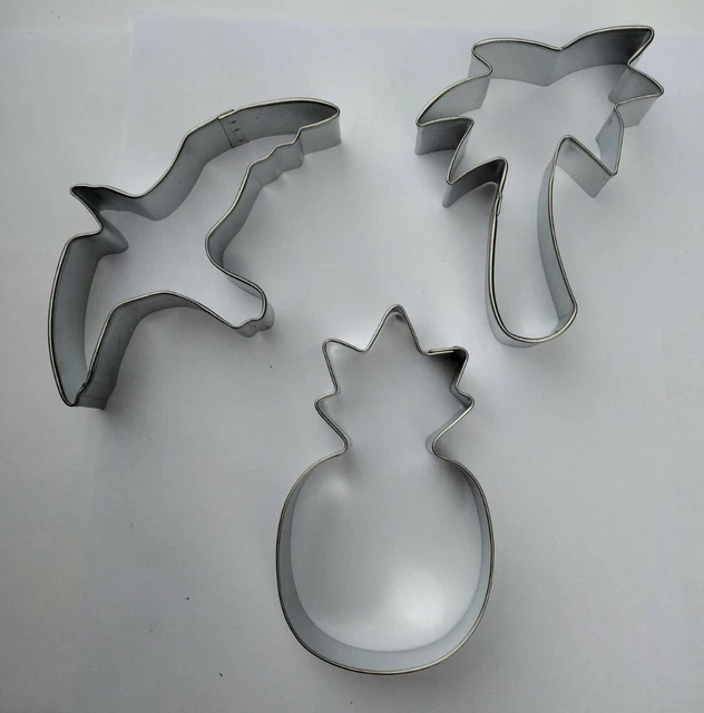 Pineapple Fruit  - Seagull Bird -  Palm Tree  Cookie Cutter  3 pc Set