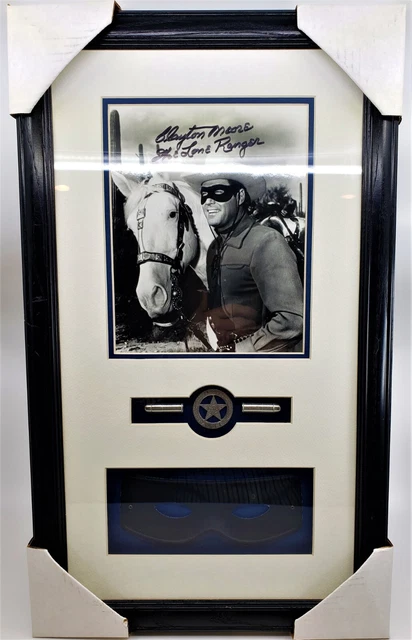 RARE The Lone Ranger Framed Signed Clayton Moore Photo,Badge,Fake Bullets & Mask RARE The Lone Ranger Framed Signed Clayton Moore Photo,Badge,Fake Bullets & Mask