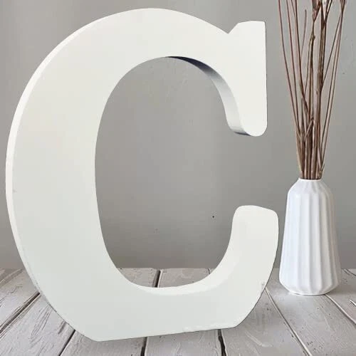 10 Inch White Wood Letters - Decorative Standing Letters (Unfinished)