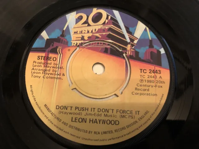 Leon Haywood - Don't Push It, Don't Force It 7" Vinyl Single Record