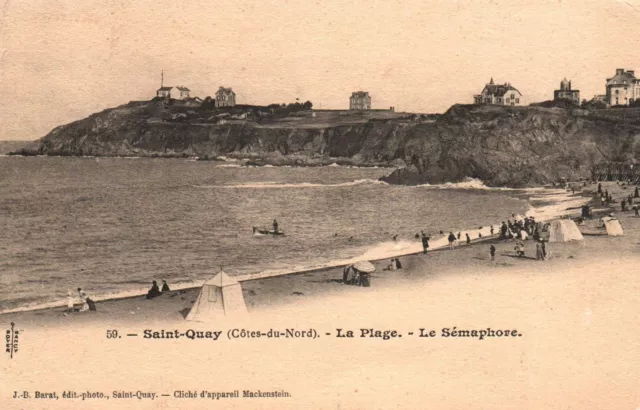 CPA 22 - ST-QUAY-PORTRIEUX (Côtes d'Armor) - 59. La Plage - Le Sémaphore