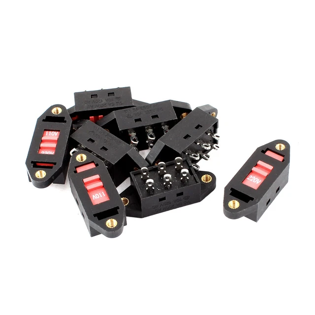 8 pz 110 V 220 V DPDT 6 pin posizione 3 M3 cambio interruttore scorrevole nero rosso