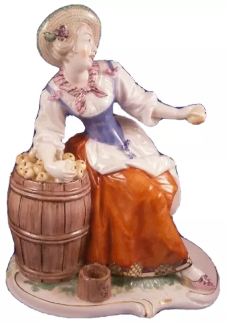 Nymphenburg Porcelana Fruta Vendedor Calle Vendor Estatuilla De Figura Porzellan