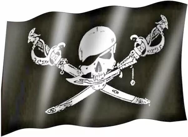 Fahne Pirat mit blutigem Säbel Flagge Piraten Hissflagge 90x150cm 