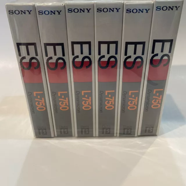 Brand New Sealed Vintage Lot Of 6 Sony Es L-750 Dynamicron Blank Betamax Tapes