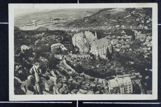 AK Marburg 1913 gelaufen Lahn Luftbild aus Zeppelin Luftschiff  Gießen