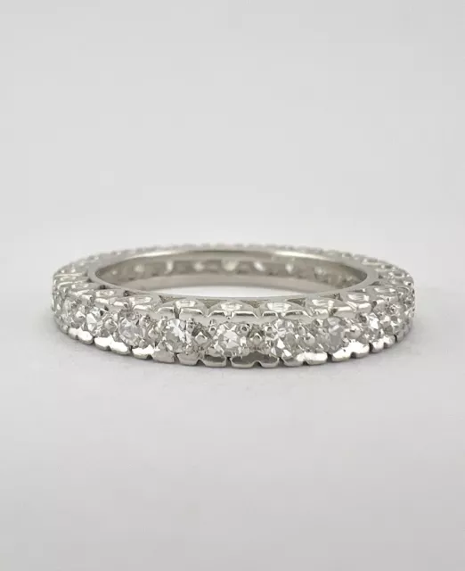 Antique Platinum Vs2 - G .78ct Diamond Eternity Wedding Stackable Band Ring