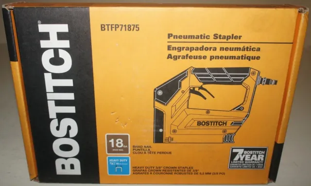 NEW Bostitch BTFP71875 18-Gauge 3/8-in Narrow Crown Heavy Duty Pneumatic Stapler