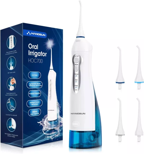 Hangsun Water Flosser Cordless Oral Irrigator Rechargeable Ultra Dental Water J