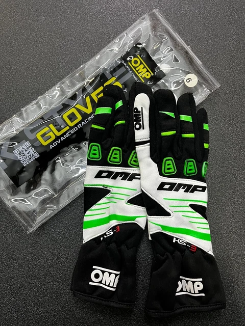 Kk02743E270006 Ks-3 Guanti Kart Nero/Bianco/Verde Tg. 6