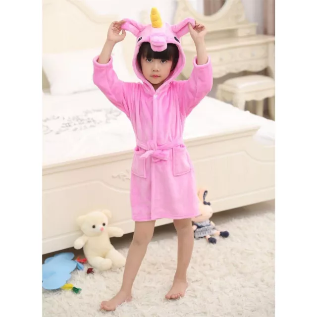 A2Z 4 Kids Super Mou 3D Animal Unicorn Cerise Capuche Peignoir Pansement Robe