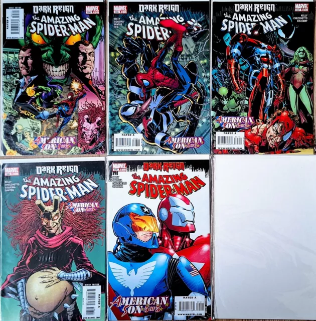 AMAZING SPIDER-MAN #595 596 597 598 599 NM AMERICAN SON COMPLETE SET Dark Reign