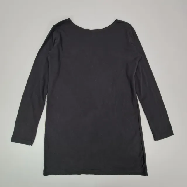 American Apparel Womens T Shirt Black Large Long Sleeves Cotton Tunic Top