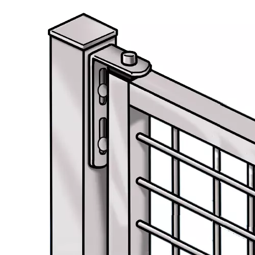 KNOCK IN Gate Hinge Set Fixed Pin Suits 25x25, 30x30 & 38x25 Tube - Aviary push